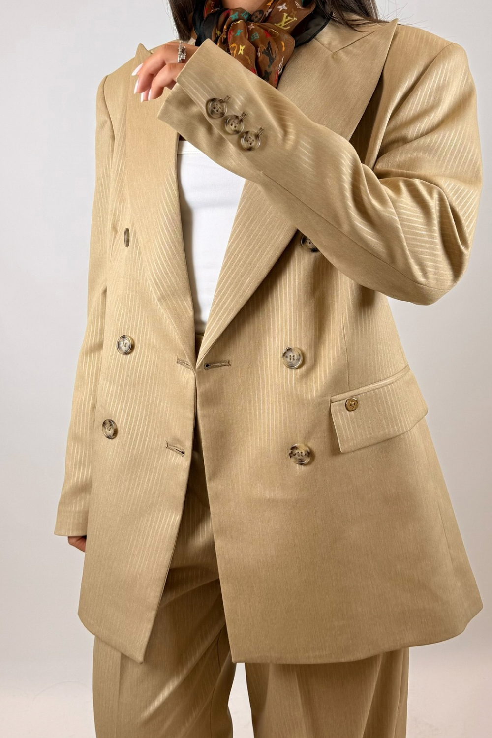 Tailleur Tokyo Cammello gessato